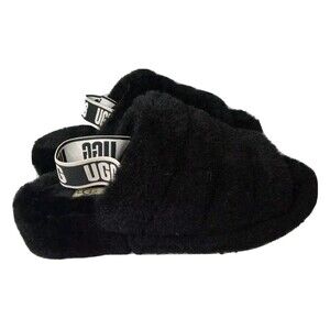 UGG Fluff Yeah Slide Black Sandals Women's Size 8 Shoes Black